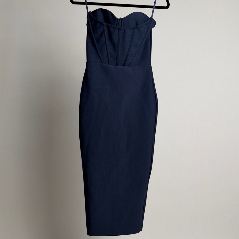 SHEIN Strapless Midnight Blue Dress